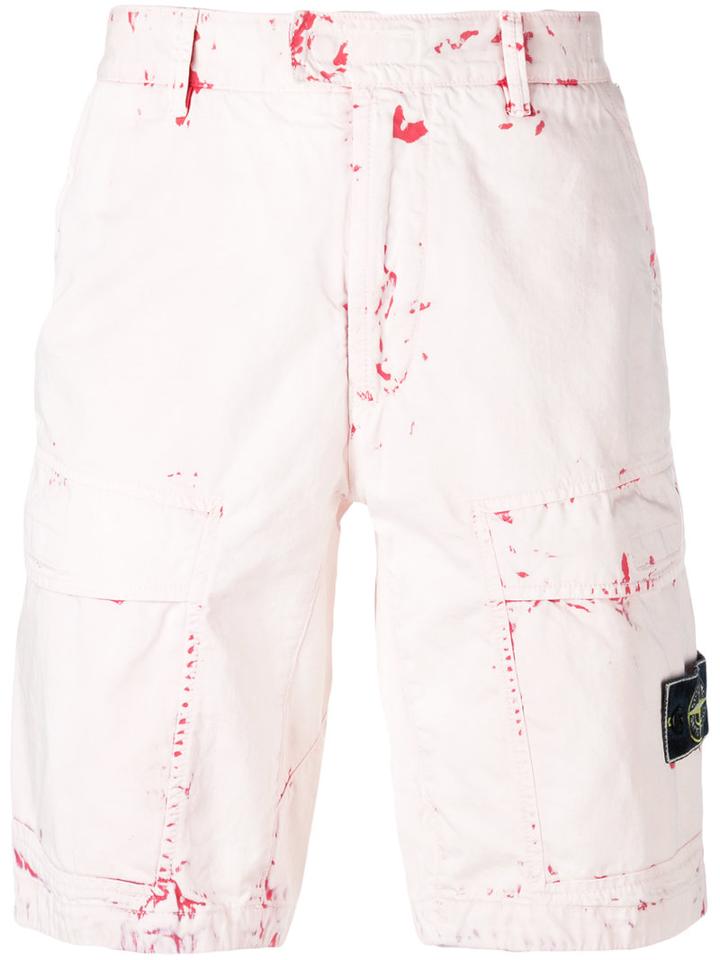 Stone Island Cargo Shorts, Men's, Size: Medium, Pink/purple, Cotton