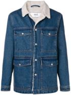 Ami Paris Sherpa Lining Denim Jacket - Blue