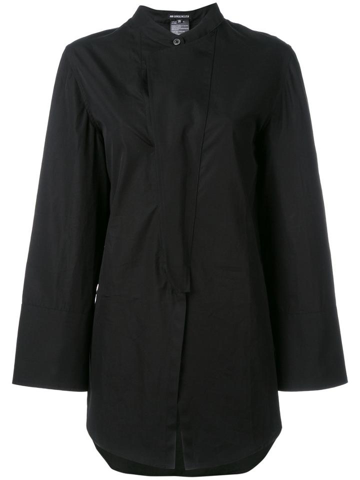 Ann Demeulemeester Front-slit Shirt, Women's, Size: 38, Black, Cotton