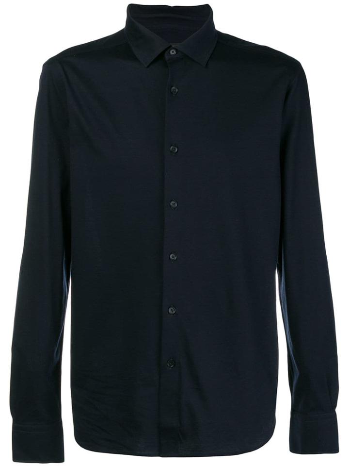 Ermenegildo Zegna Classic Curved Hem Shirt - Blue