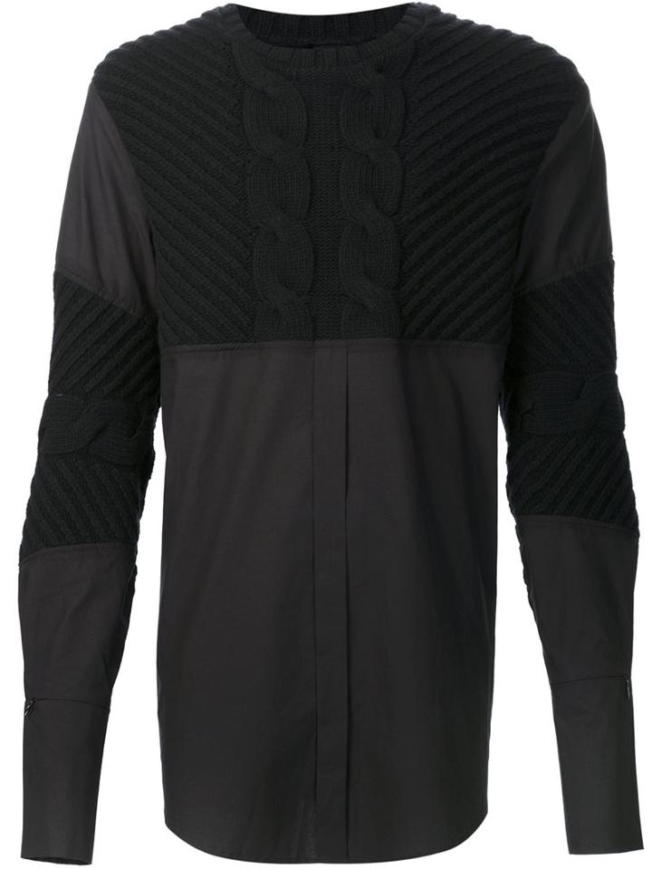 Byungmun Seo Cable Knit Inset Jumper