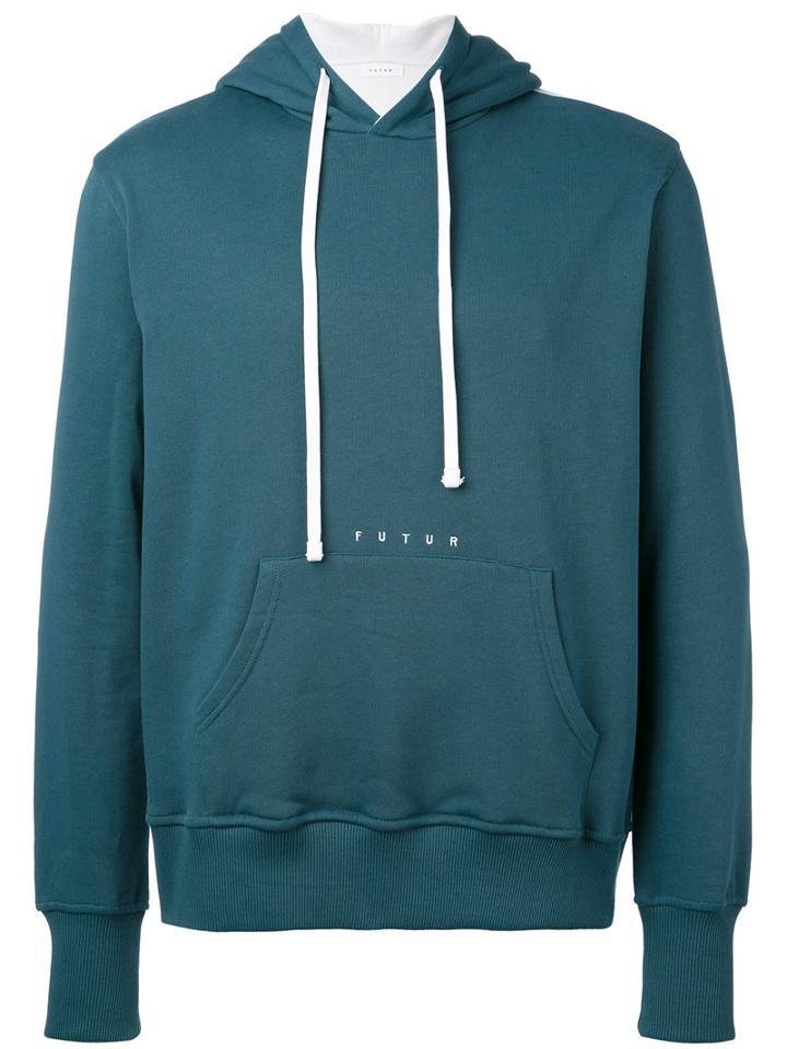 Futur - Stripe Back Hoodie - Men - Cotton - Xl, Green, Cotton