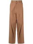 Yoshiokubo Twill Wide Leg Trousers - Brown