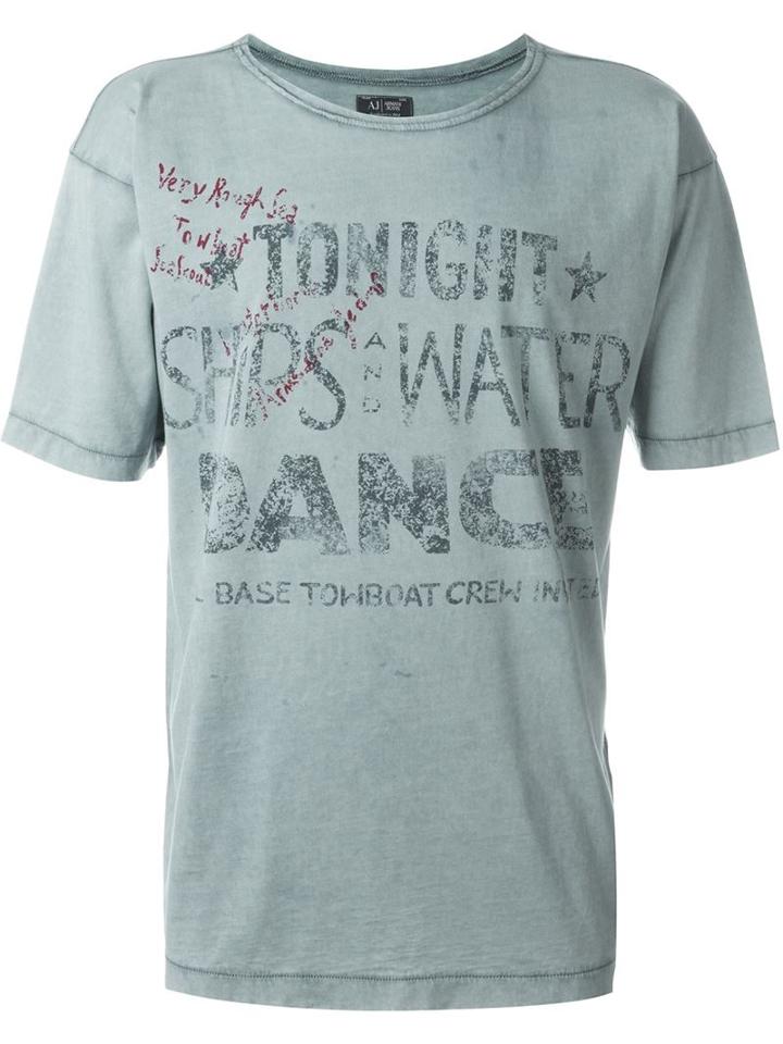 Armani Jeans Distressed Printed T-shirt