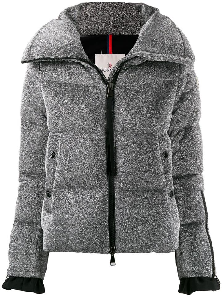 Moncler Glitter Effect Puffer Jacket - Silver