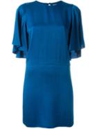 Lanvin Half Sleeve Dress, Women's, Size: 42, Blue, Viscose/acetate