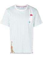 Thom Browne Swimmer Print Striped Jersey Tee - White
