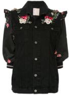 Antonio Marras Floral-appliquéd Denim Jacket - Blue
