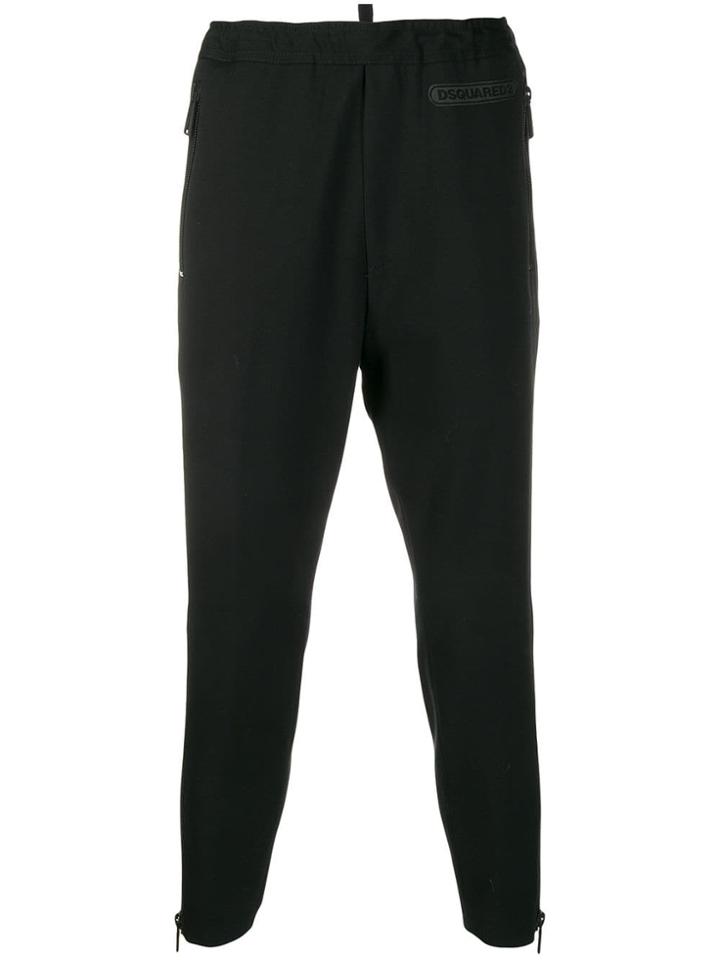 Dsquared2 Logo Patch Tapered Trousers - Black