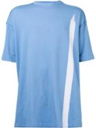 Raf Simons - Short Sleeve Single Stripe T-shirt - Men - Cotton - M, Blue, Cotton