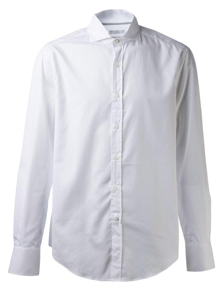 Brunello Cucinelli Slim Spread Collar Shirt