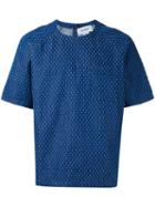 Sunnei - Textured T-shirt - Men - Cotton - S, Blue, Cotton