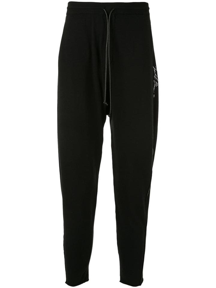 Isabel Benenato Logo Print Track Pants - Black