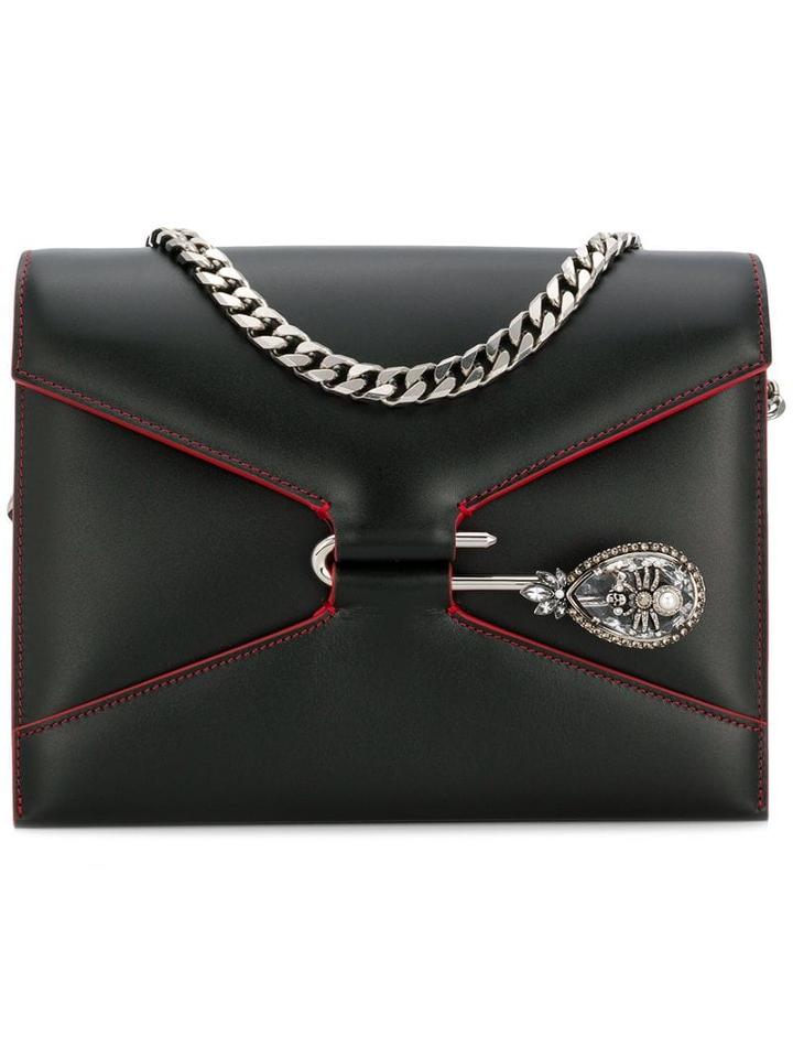 Alexander Mcqueen Pin Shoulder Bag - Black