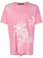 Dom Rebel Skull Palm Print T-shirt - Pink