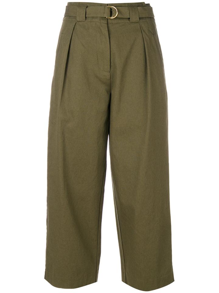 T By Alexander Wang Paperbag High Waisted Trousers - Green