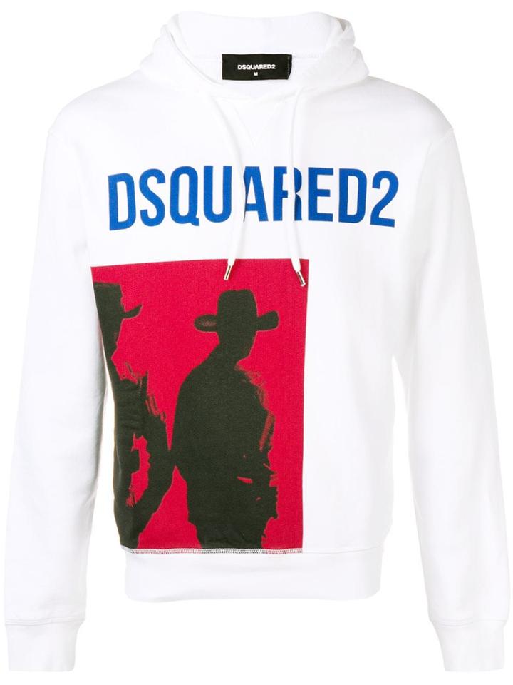 Dsquared2 Cowboy Print Hoodie - White