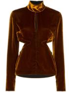 Marques'almeida Maled Ls Hdy W Zip Crp Bk Velvet - Brown