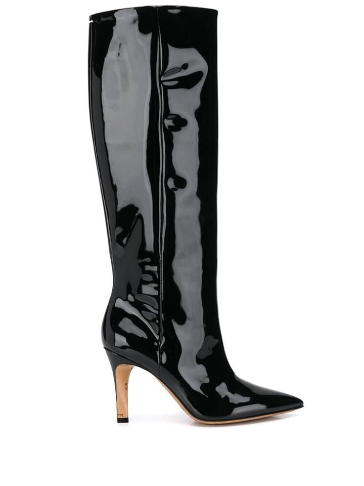 Maison Margiela Glossy Effect Knee Boots - Black