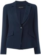Emporio Armani Flap Pockets Blazer, Women's, Size: 42, Blue, Viscose/polyester