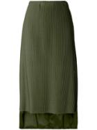 Aalto - Pleated Front Skirt - Women - Polyester/acetate - 38, Green, Polyester/acetate