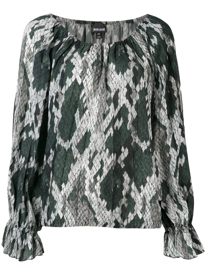 Just Cavalli Snakeskin Effect Blouse - Black