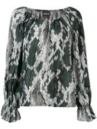 Just Cavalli Snakeskin Effect Blouse - Black