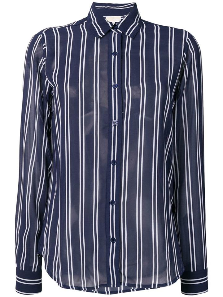Michael Michael Kors Striped Georgette Blouse - Blue
