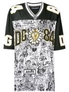 Dolce & Gabbana Graffiti Print American Football Shirt - Black