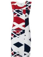 Gloria Coelho - Round Neck Printed Dress - Women - Spandex/elastane/viscose - 38, White, Spandex/elastane/viscose