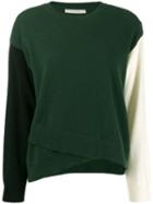 Chinti & Parker Colour-block Asymmetric Jumper - Green
