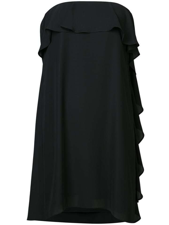 Amanda Uprichard Ruffle Neck Strapless Shift - Black