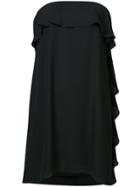 Amanda Uprichard Ruffle Neck Strapless Shift - Black
