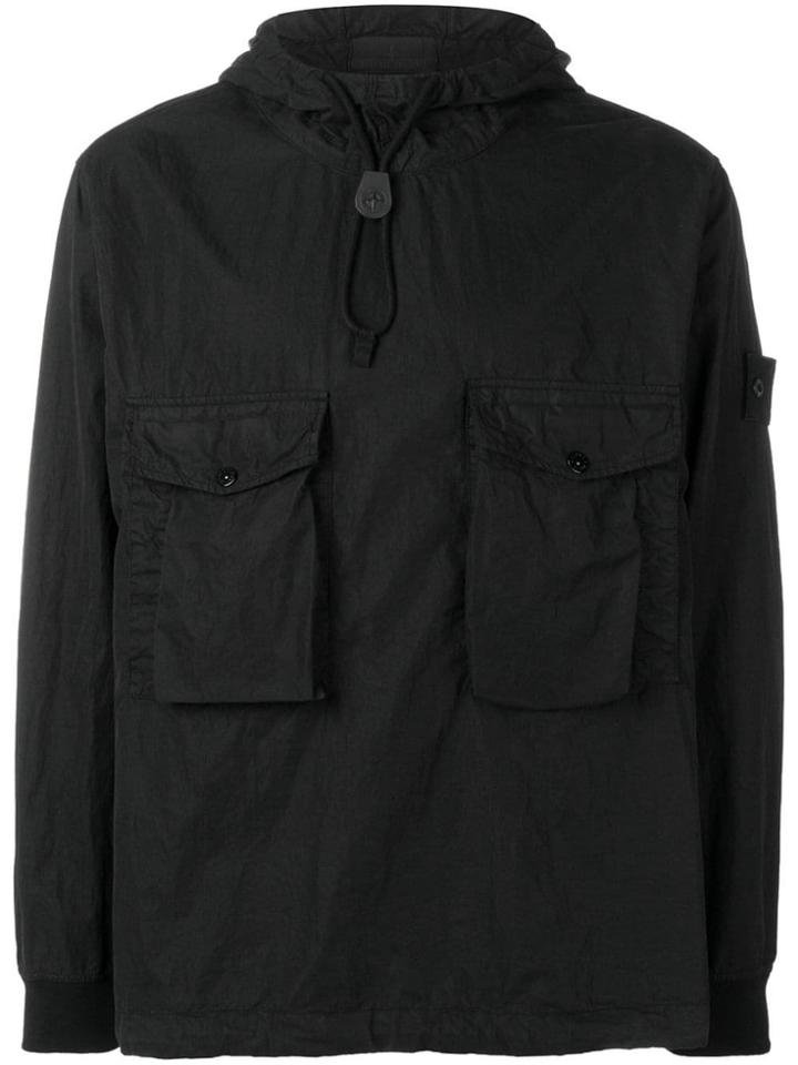 Stone Island Hooded Pullover Jacket - Black