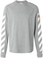 Moncler X Off-white Sleeve Panel Sweatshirt, Men's, Size: Xl, Grey, Cotton