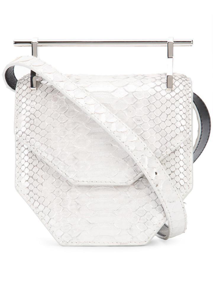 M2malletier Galaxy Tote, Women's, White, Leather/snake Skin