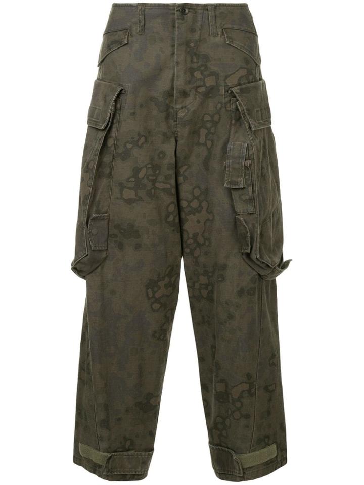 Julius Camouflage Tapered Trousers - Green