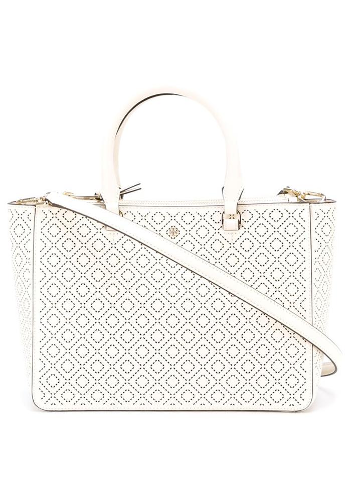 Tory Burch Small Robinson Tote, Women's, White, Calf Leather