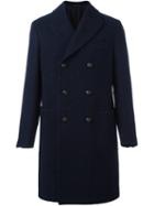 The Gigi Double-breasted Mid-length Coat, Men's, Size: 48, Blue, Silk/cotton/polyamide/virgin Wool