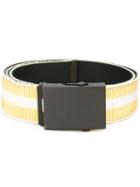 Haider Ackermann Striped Belt, Men's, Size: Large, Yellow/orange, Cotton/leather/viscose