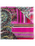 Etro Floral Print Scarf, Women's, Pink/purple, Silk