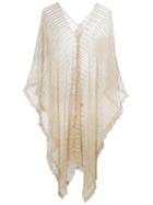 Forte Forte Sheer Striped Tunic, Women's, Nude/neutrals, Cotton/polyamide/spandex/elastane