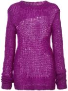 Helmut Lang Distressed Knit Sweater - Pink