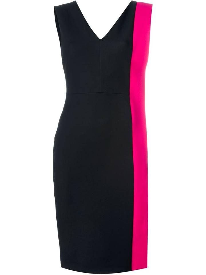 Msgm Contrast Panel Fitted Dress