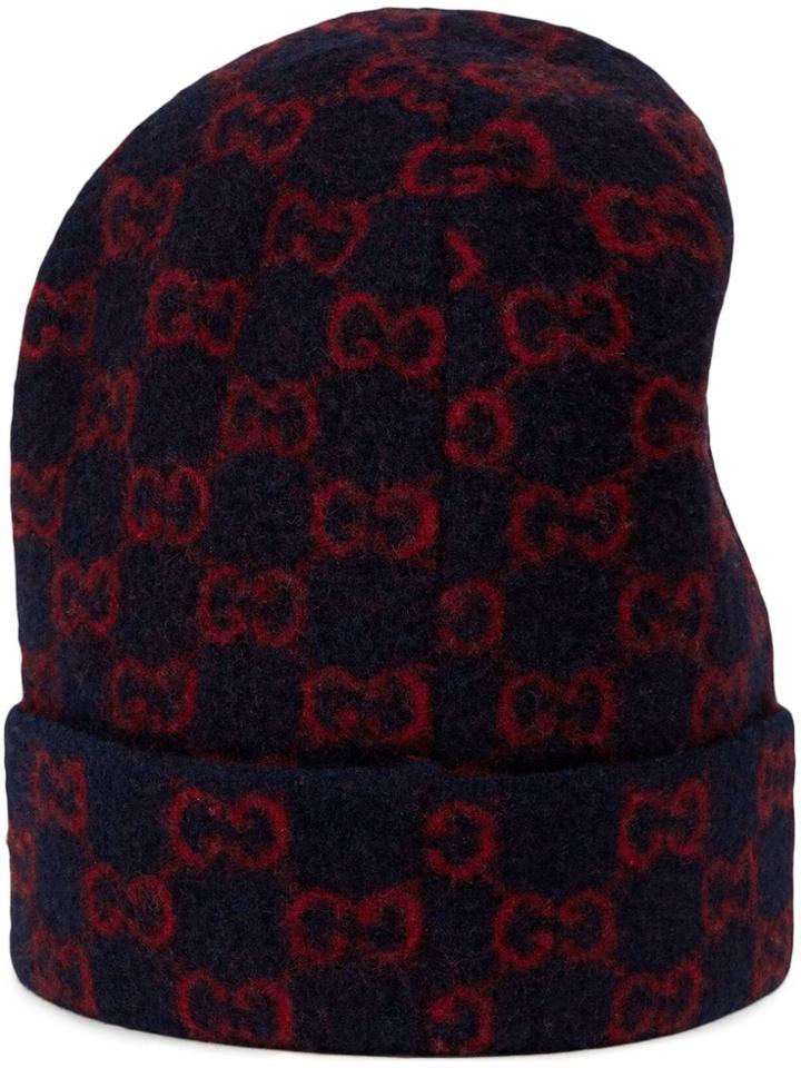 Gucci Gg Knitted Beanie Hat - Blue