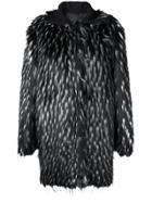 Just Cavalli Faux Fur Midi Coat - Black