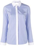 Sandy Liang Striped Enzo Shirt, Women's, Size: 38, Blue, Cotton