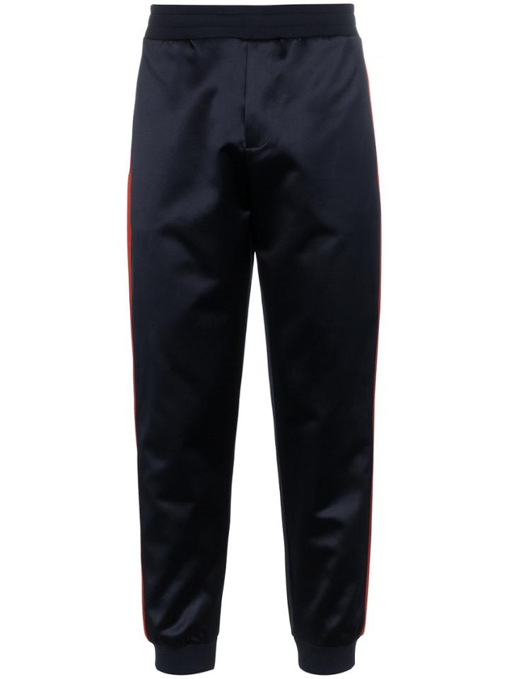 Alexander Mcqueen Navy Blue Stripe Leg Sweatpants