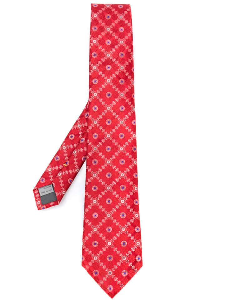Canali Jacquard Tie - Red