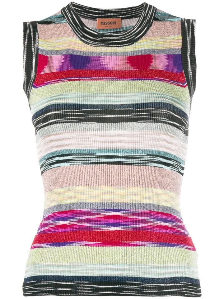 Missoni Glitter Stripe Sleeveless Top - Black